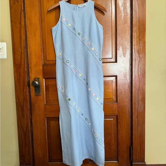 Jennifer Eden Dresses & Skirts - 90’s Jennifer Eden Maxi Dress Sleeveless Size 6 Classic Light Blue